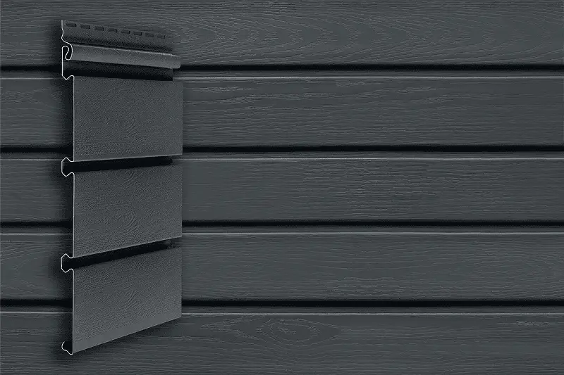 Виниловый сайдинг Архитектурный планкен Grand Line Acryl, Графит, 3 м-mini