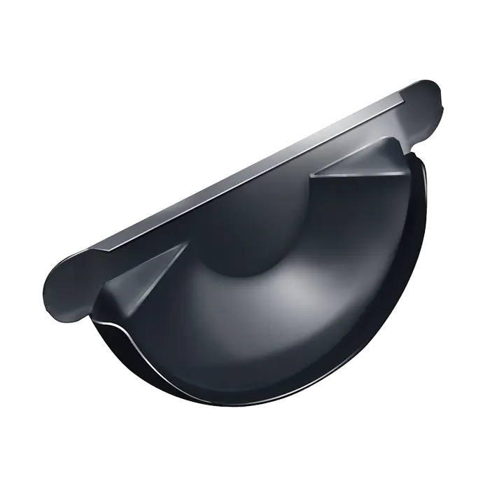 Заглушка желоба Grand Line PU 125/90 мм, RAL 7024-mini