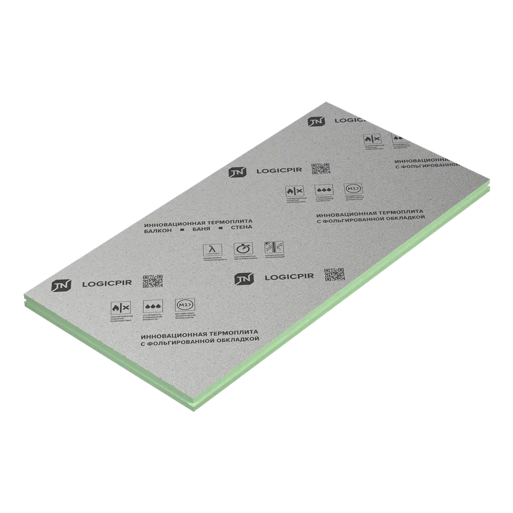 Плита теплоизоляционная LOGICPIR Балкон Ф/Ф 1190х590х30 мм, L-кромка-mini