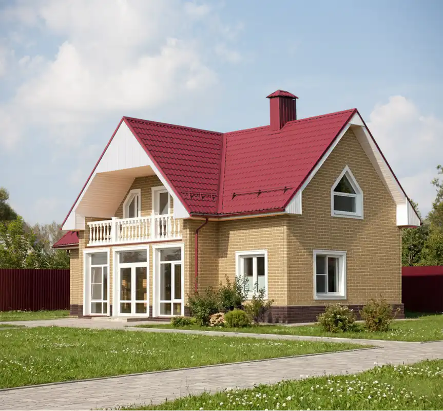 Фасадная панель Grand Line Состаренный кирпич, Design Plus, Солома с белым швом-mini