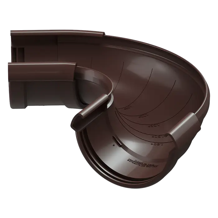 Угол желоба регулируемый Docke Lux шоколад (RAL 8019)-mini