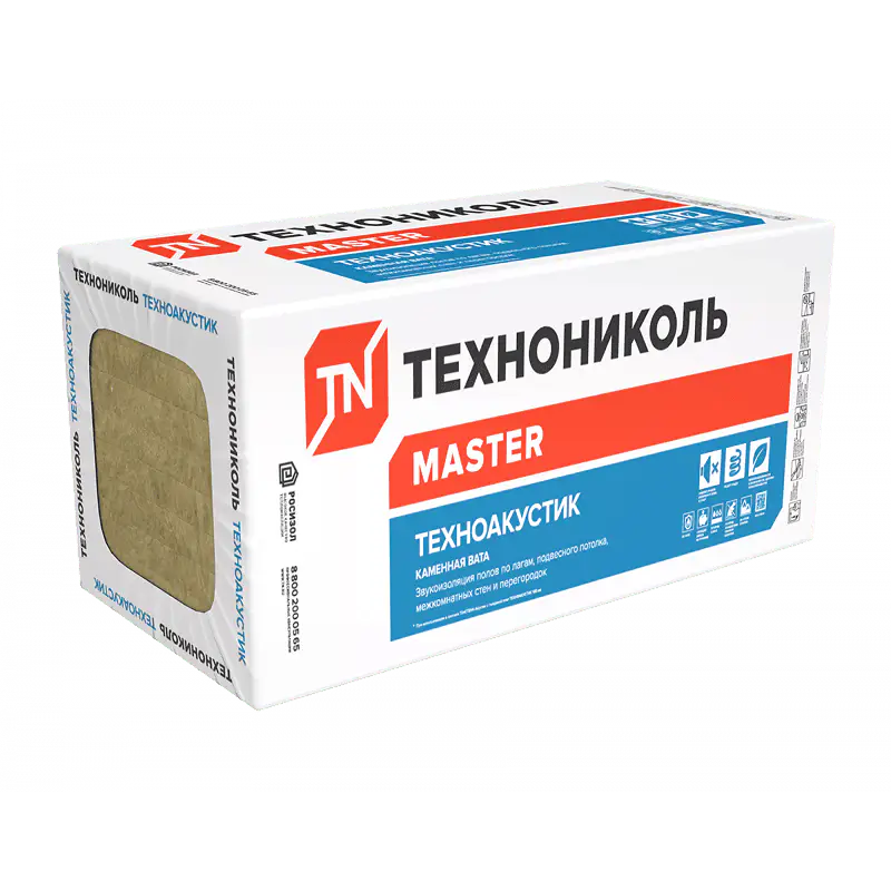 Звукоизоляция Техноакустик, 1200х600х50 мм, (12 плит, 8.64 кв.м)-mini