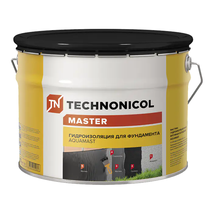 Мастика AquaMast для фундамента, ведро 10 кг-mini