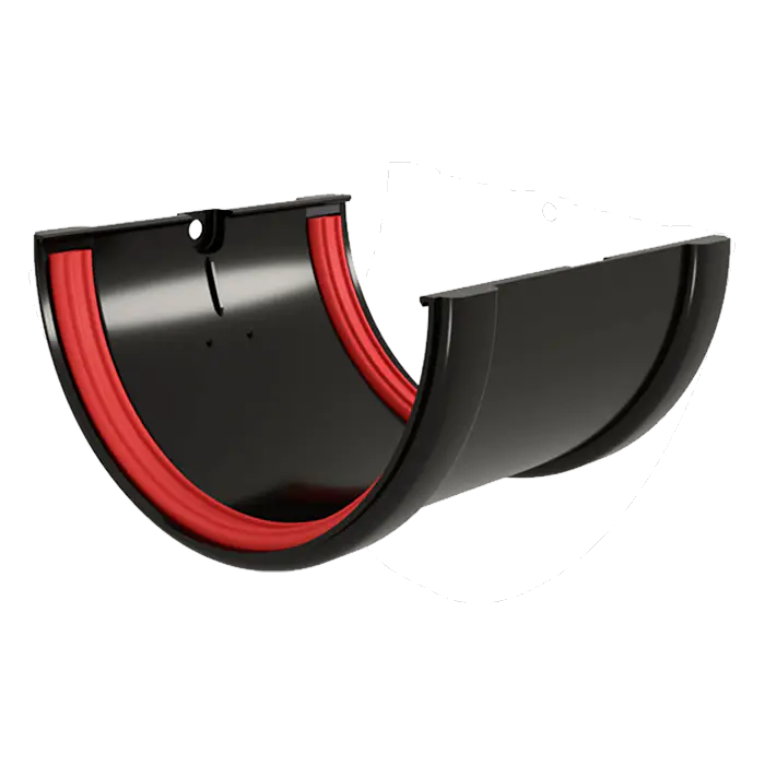 Соединитель желоба Grand Line Классика 120 ПВХ черный (RAL 9005)-mini