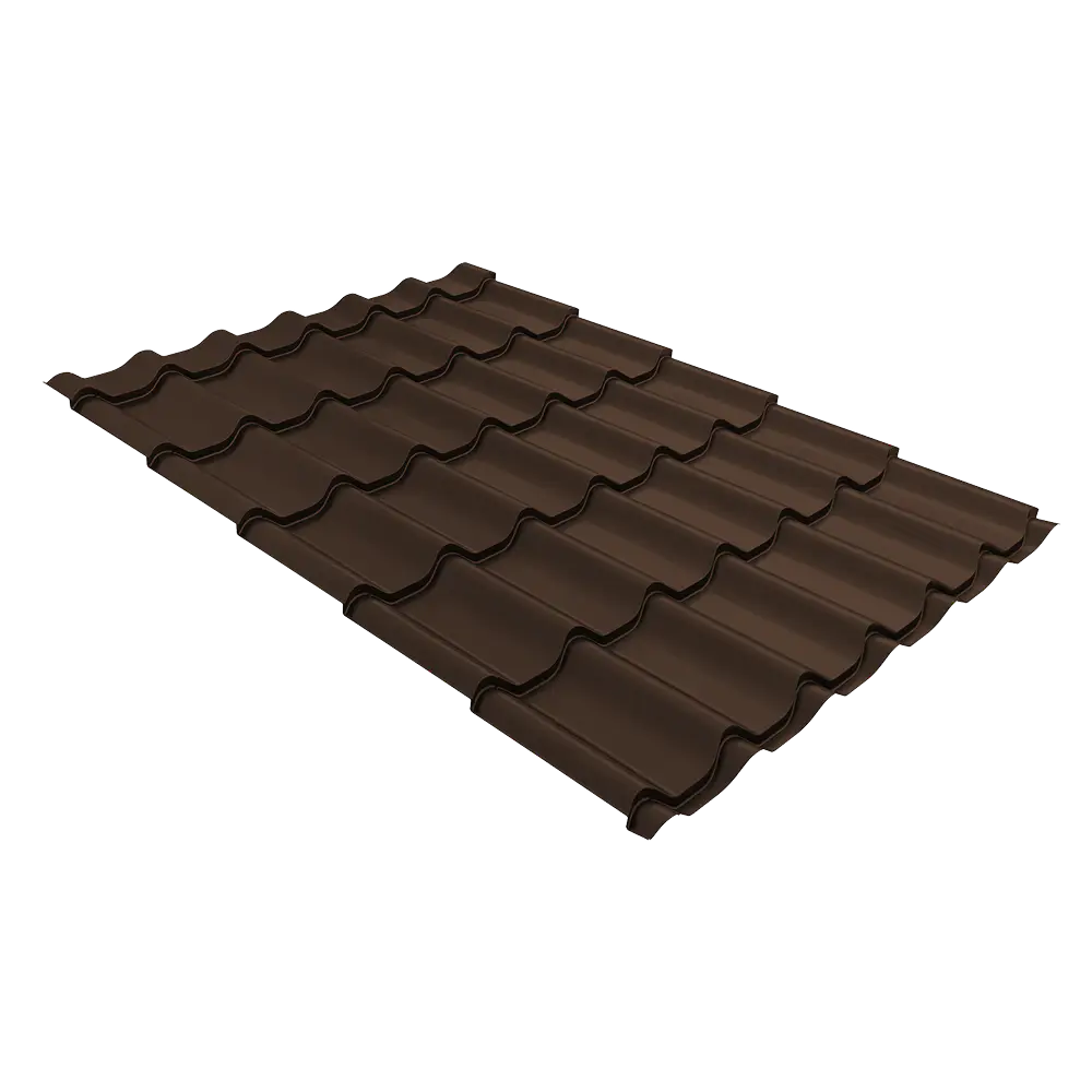 Металлочерепица Классик Grand Line v01 0,5 PurPro RAL 8017 шоколад-mini
