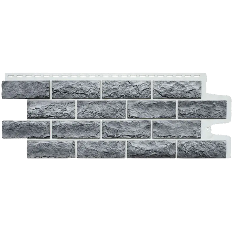 Фасадная панель Grand Line Колотый камень, Design Plus, Гранит с белым швом-mini