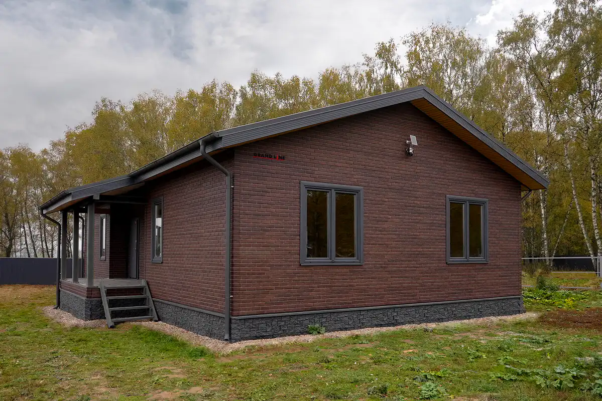 Фасадная панель Grand Line Состаренный кирпич, Design Plus, Кофе с темно-бежевым швом-mini