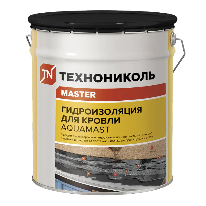 Мастика битумно-резиновая AquaMast, ведро 18 кг-mini