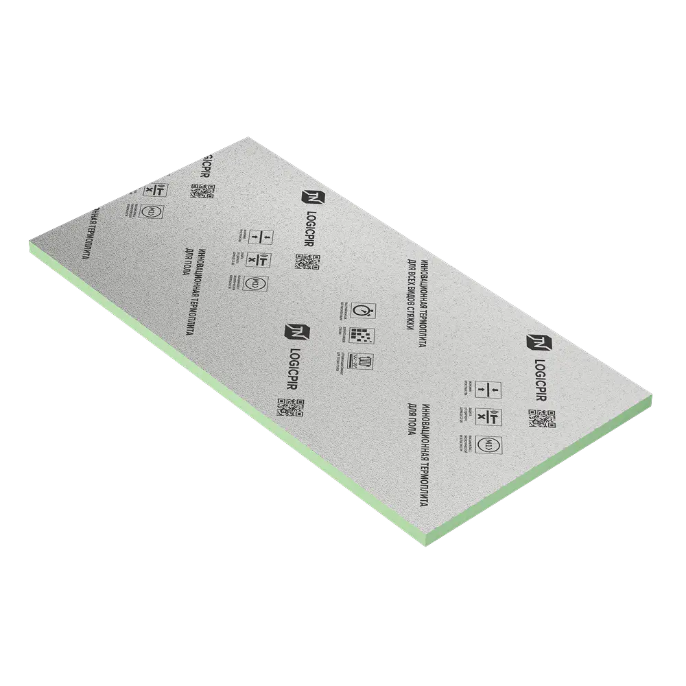 Плита теплоизоляционная LOGICPIR Пол ФЛ/ФЛ L-1200х600х20 мм, Ровная кромка-mini