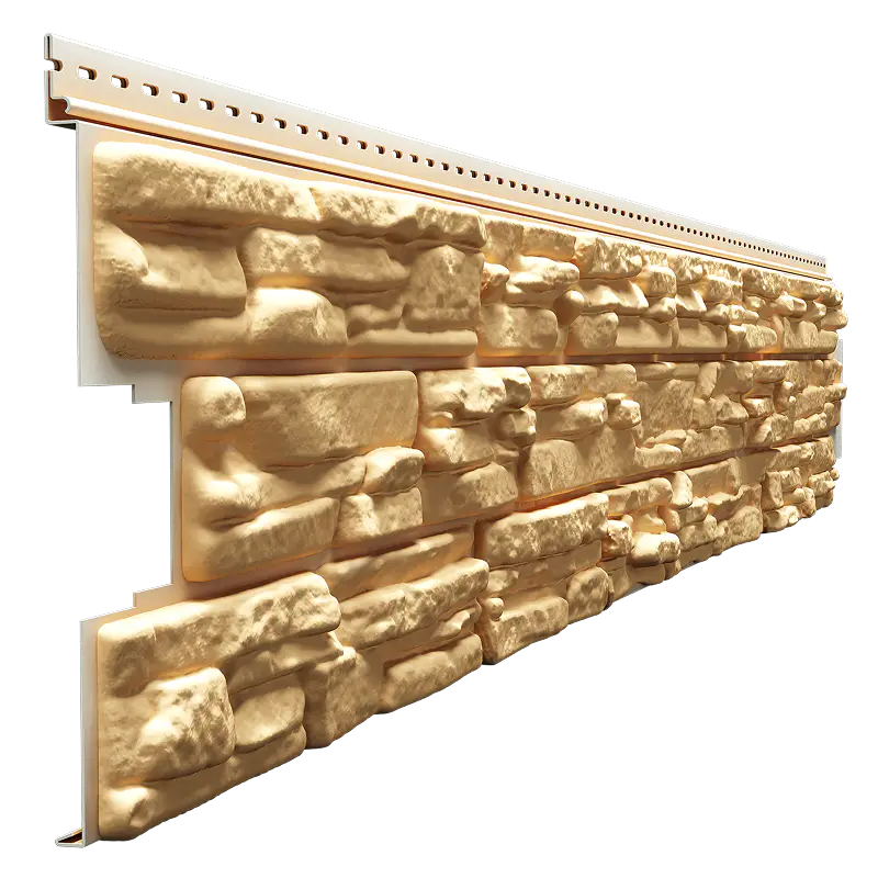 Виниловый сайдинг под камень Rocky Docke Lux 1.7 м, Пекан-mini