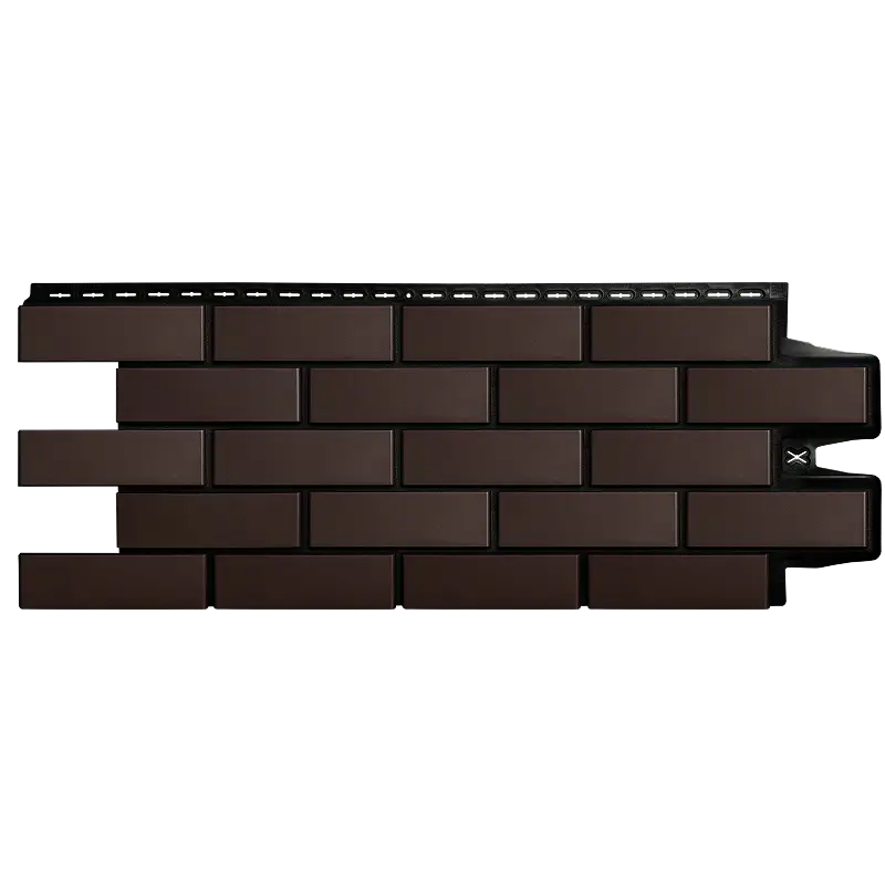 Фасадная панель Grand Line Клинкерный кирпич, Design, Шоколадный со швом RAL 9005-mini