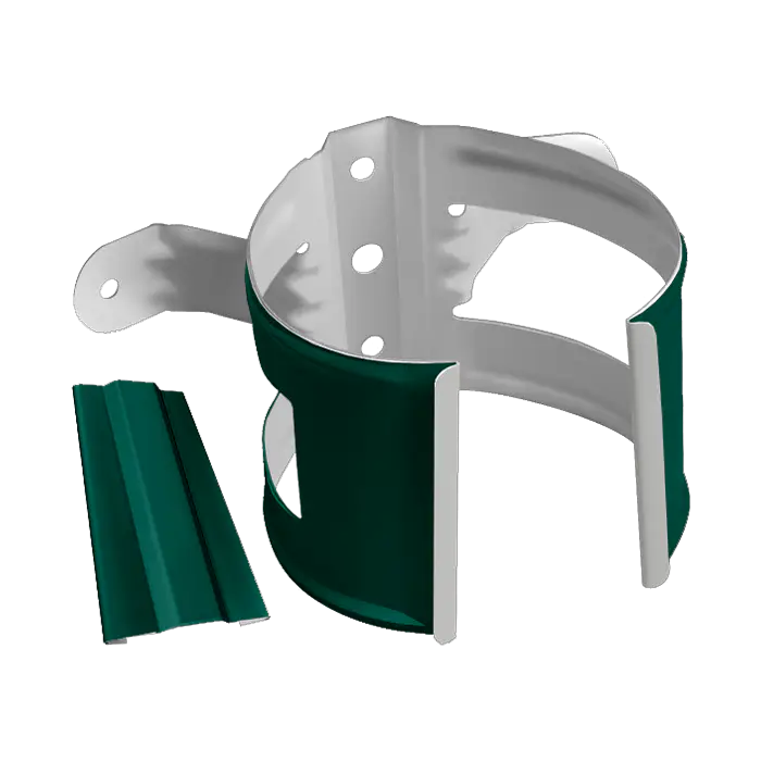 Хомут трубы металлический на дерево Grand Line Классика ПВХ зелёный (RAL 6005)-mini