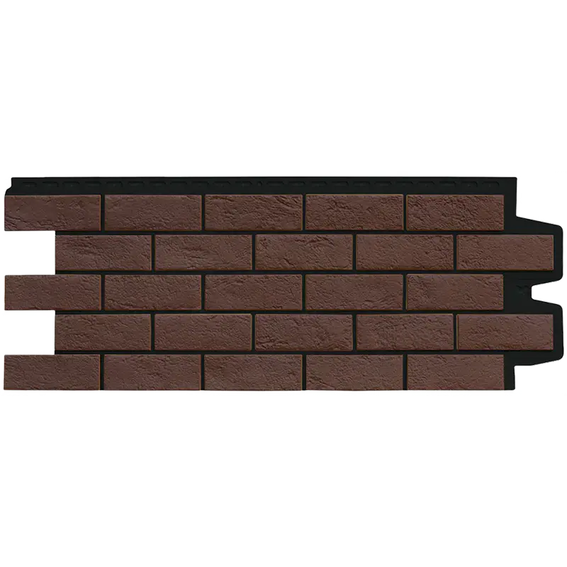Фасадная панель Grand Line Состаренный кирпич, Design Plus, Каштан с черным швом-mini