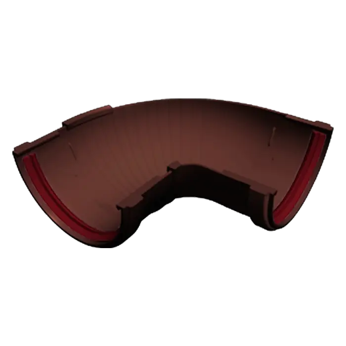 Угол желоба составной 90-150° Grand Line Классика 120 ПВХ шоколадный (RAL 8017)-mini