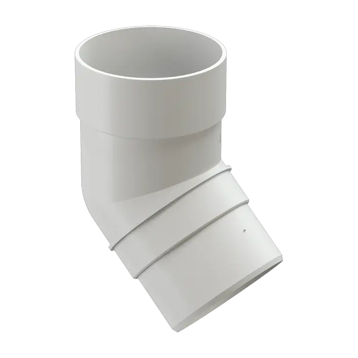 Колено водосточное 45˚ Docke Premium пломбир (RAL 9003)-mini