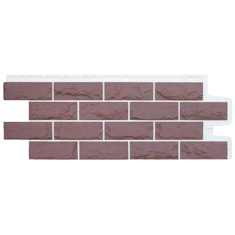 Фасадная панель Grand Line Колотый камень, Design Plus, Каштан с белым швом-mini