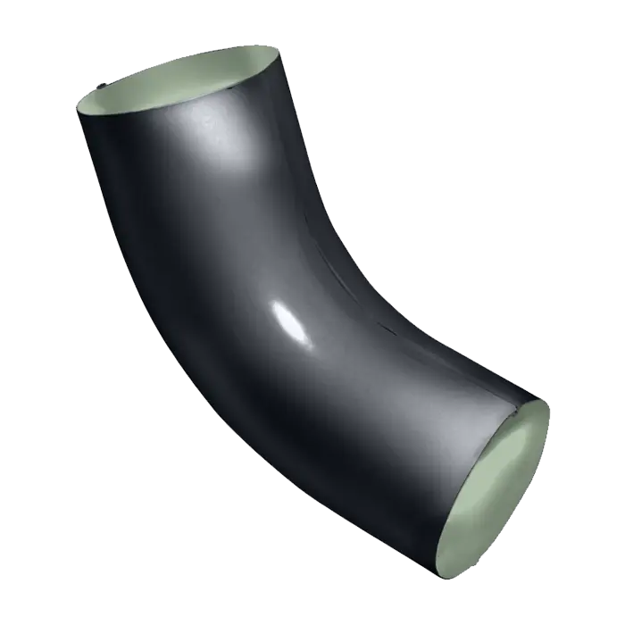 Колено трубы 60° Grand Line PE 125/90 мм, RAL 7024-mini