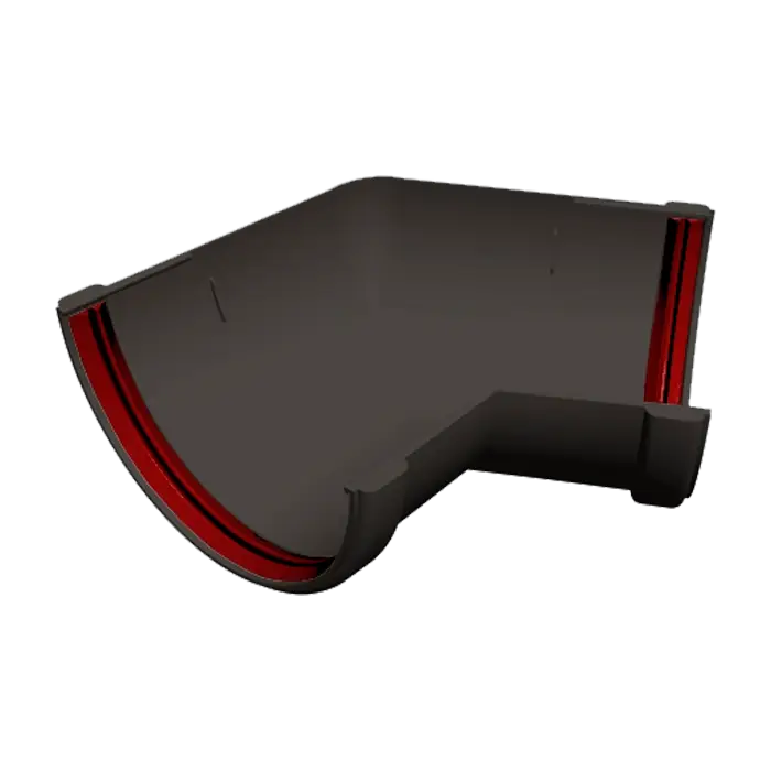 Угол желоба 135° Grand Line Классика 120 ПВХ графит (RAL 7024)-mini