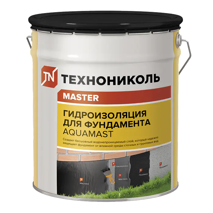Мастика AquaMast для фундамента, ведро 18 кг-mini