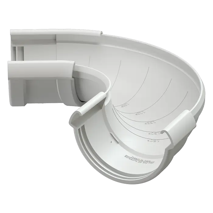 Угол желоба регулируемый Docke Lux пломбир (RAL 9003)-mini