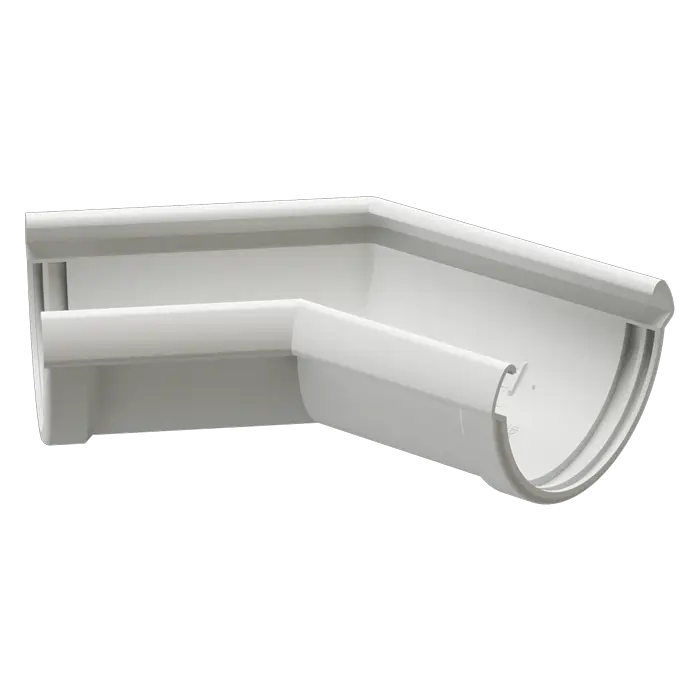 Угол желоба 135˚ Docke Lux пломбир (RAL 9003)-mini