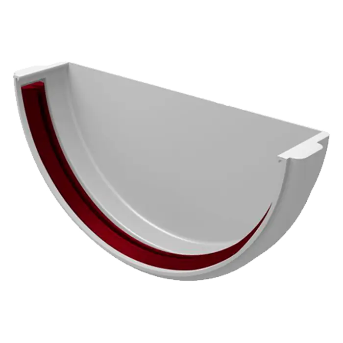 Заглушка желоба Grand Line Классика 120 ПВХ белая (RAL 9003)-mini