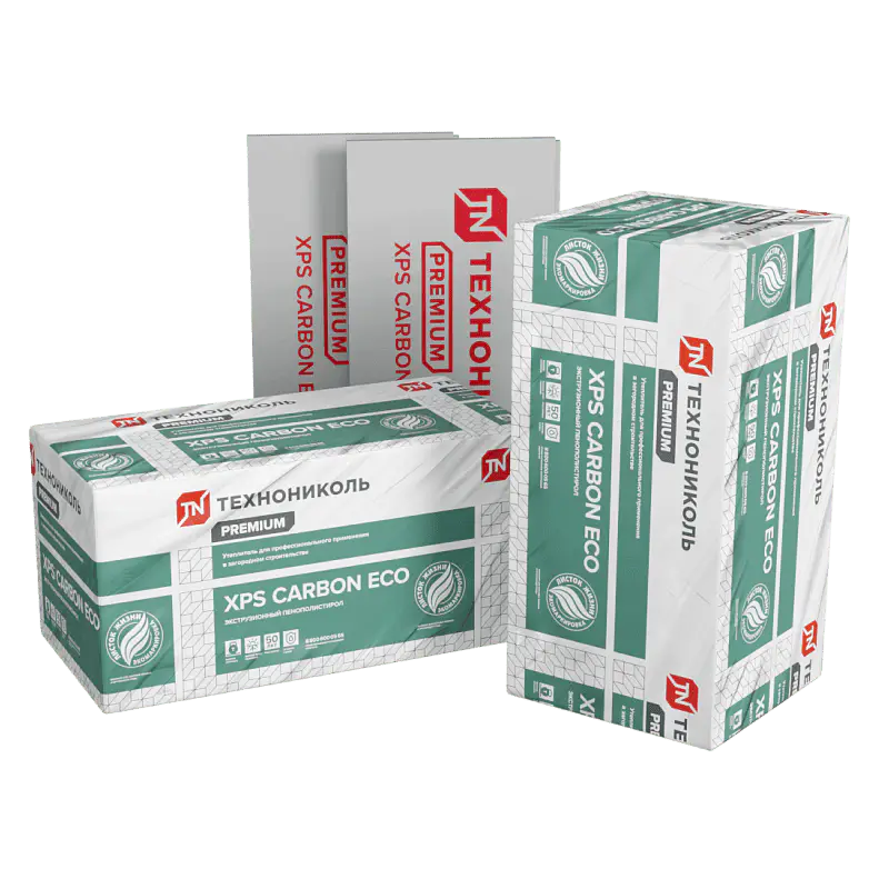 Экструзионный пенополистирол (XPS) ТЕХНОНИКОЛЬ CARBON ECO 1180х580х50 мм, L-кромка, 8 шт-mini