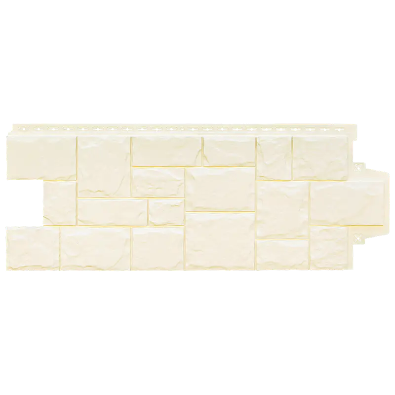 Фасадная панель Grand Line Крупный камень, Classic, Молочный-mini