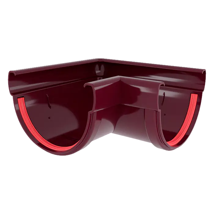 Угол желоба 90° Grand Line Дизайн 135 ПВХ бордо (RAL 3005)-mini