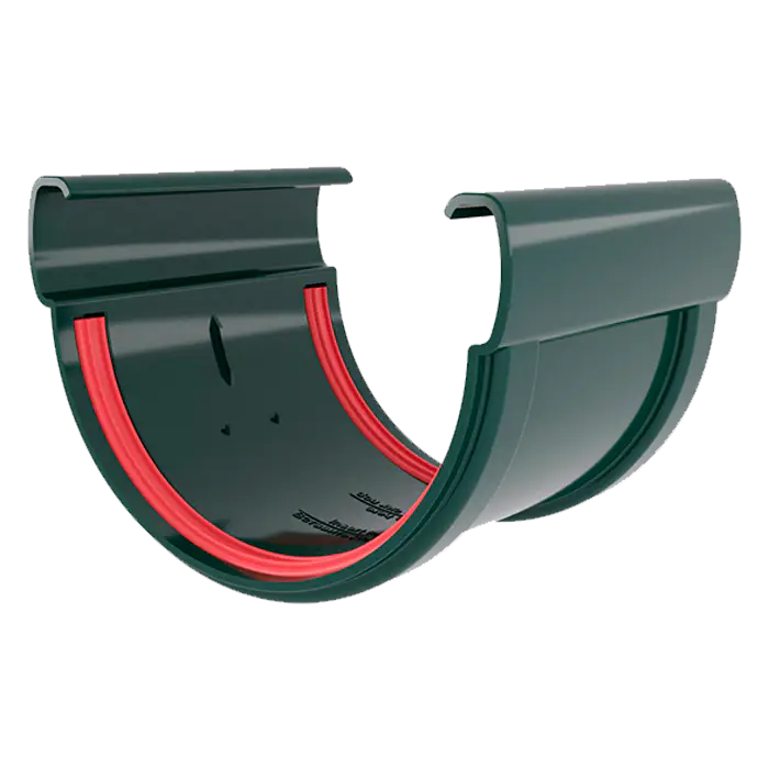 Соединитель желоба Grand Line Дизайн 135 ПВХ зелёный (RAL 6005)-mini
