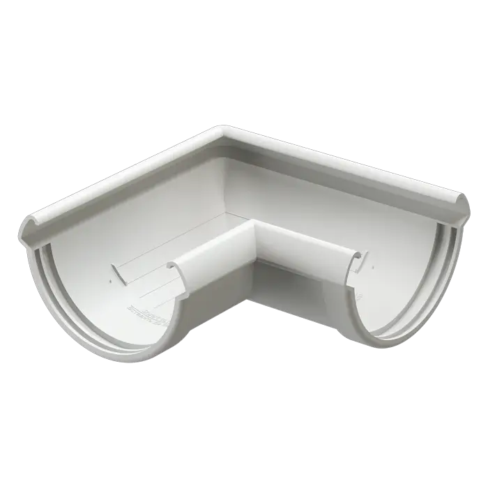 Угол желоба 90˚ Docke Lux пломбир (RAL 9003)-mini