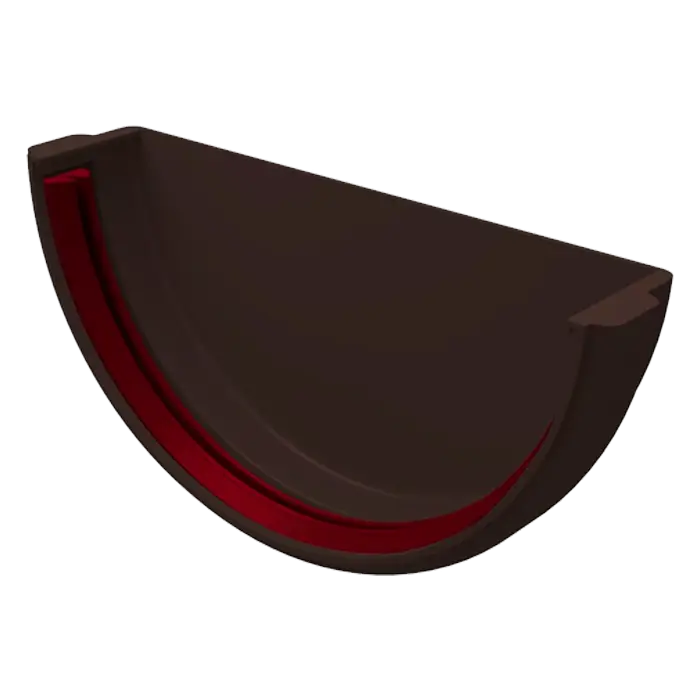 Заглушка желоба Grand Line Классика 120 ПВХ коричневая (RR 32)-mini