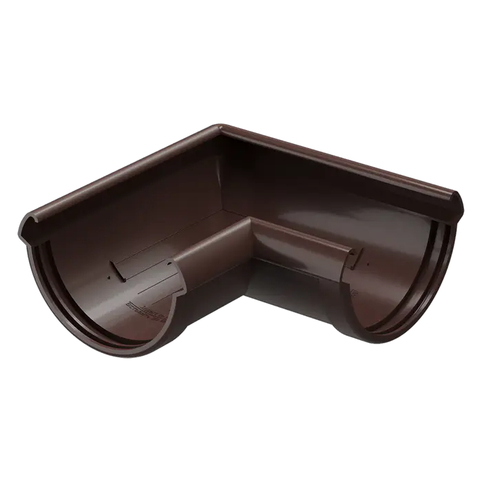 Угол желоба 90˚ Docke Lux шоколад (RAL 8019)-mini