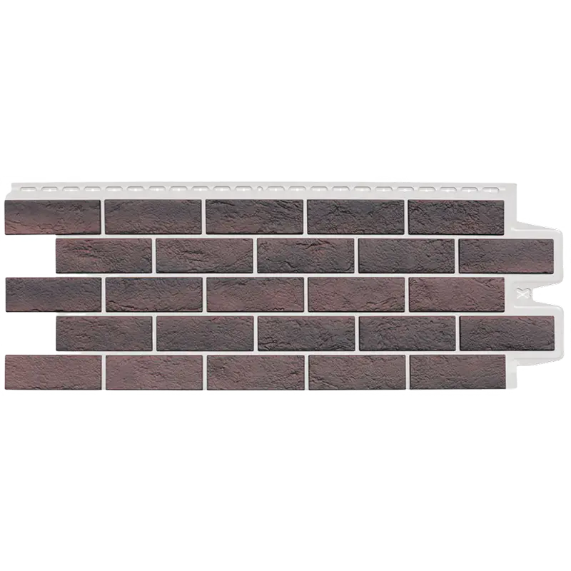 Фасадная панель Grand Line Состаренный кирпич, Design Plus, Кофе с белым швом-mini