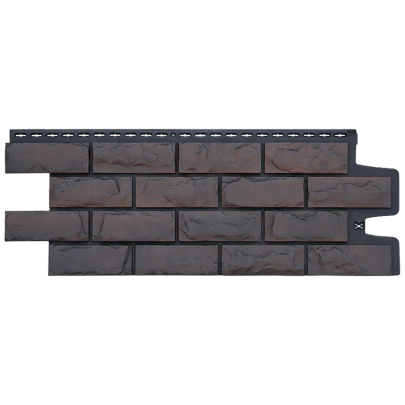 Фасадная панель Grand Line Колотый камень, Design Plus, Трюфель с черным швом-mini