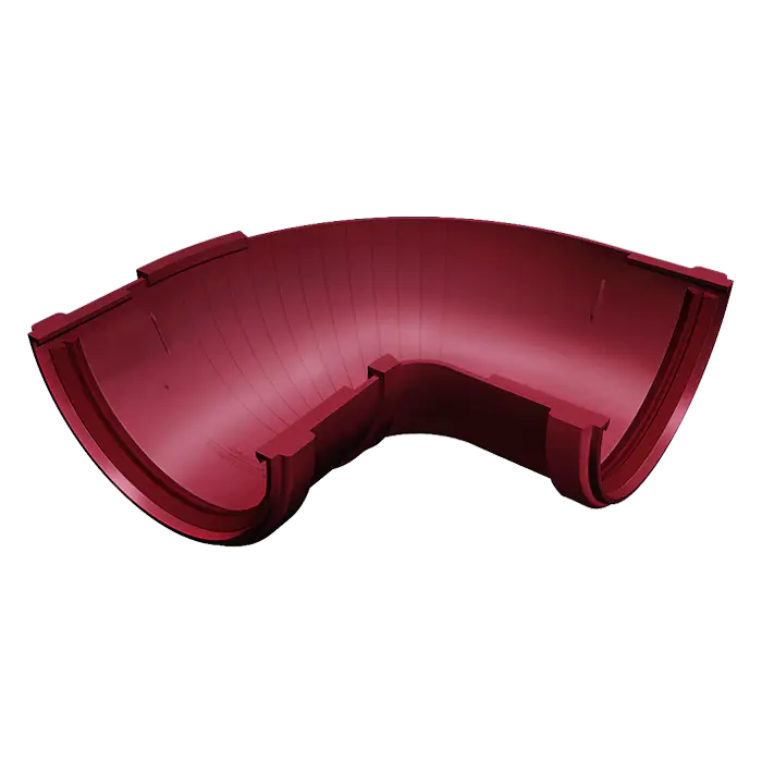 Угол желоба составной 90-150° Grand Line Классика 120 ПВХ бордо (RAL 3005)-mini