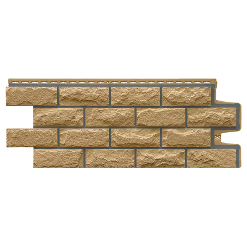 Фасадная панель Grand Line Колотый камень, Design, Песочный со швом RAL 7006-mini