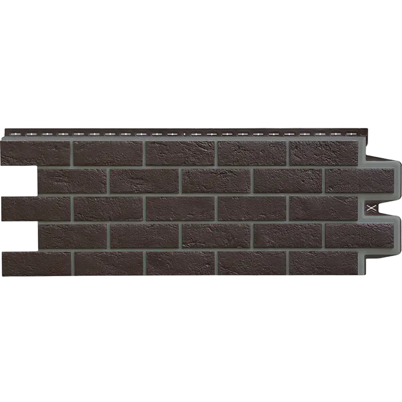 Фасадная панель Grand Line Состаренный кирпич, Design, Шоколадный со швом RAL 7006-mini