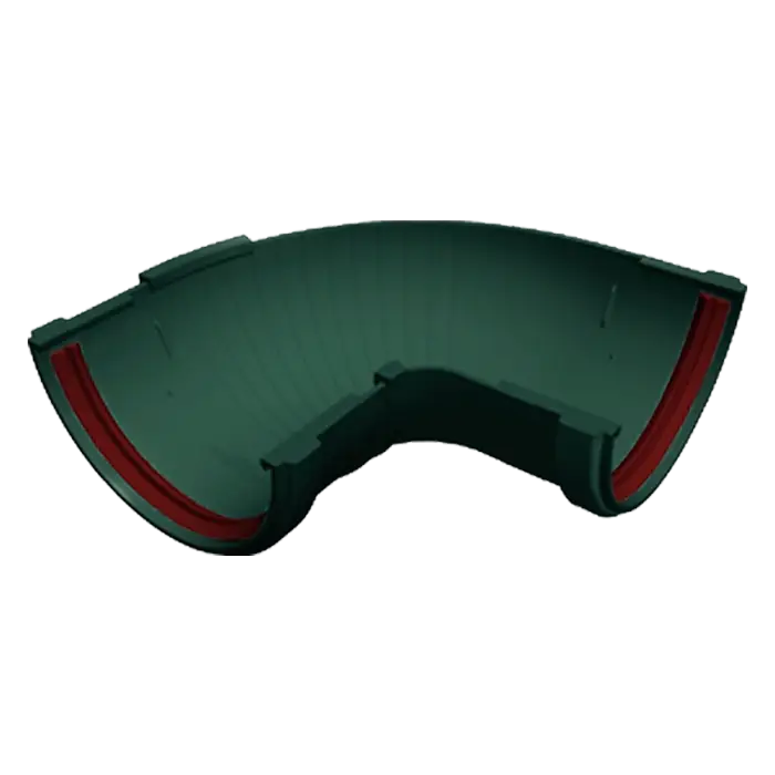 Угол желоба составной 90-150° Grand Line Классика 120 ПВХ зелёный (RAL 6005)-mini