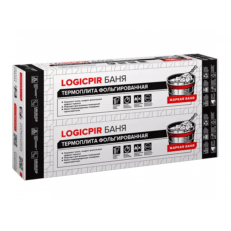 Плита теплоизоляционная LOGICPIR Баня Ф/Ф L-1190х590х50 мм, L-кромка-mini