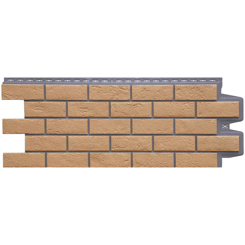 Фасадная панель Grand Line Состаренный кирпич, Design Plus, Солома с темно-бежевым швом-mini