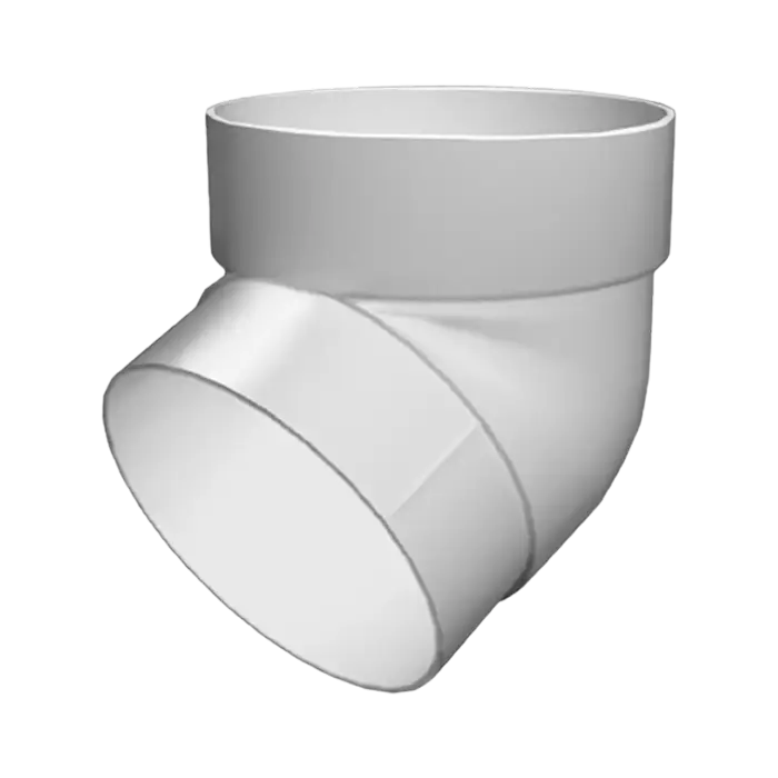 Колено трубы 67° Grand Line Классика 120 ПВХ белое (RAL 9003)-mini