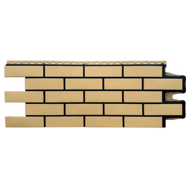 Фасадная панель Grand Line Клинкерный кирпич, Design, Песочный со швом RAL 9005-mini