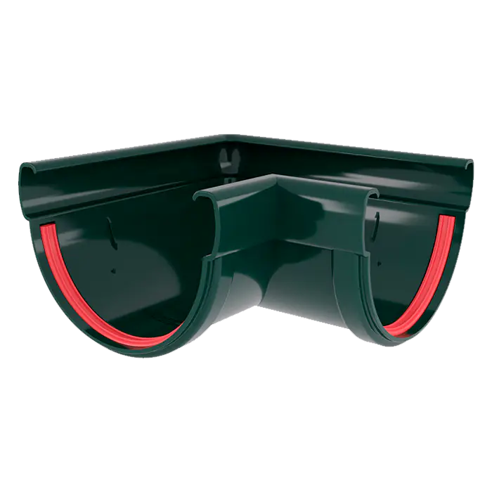 Угол желоба 90° Grand Line Дизайн 135 ПВХ зелёный (RAL 6005)-mini