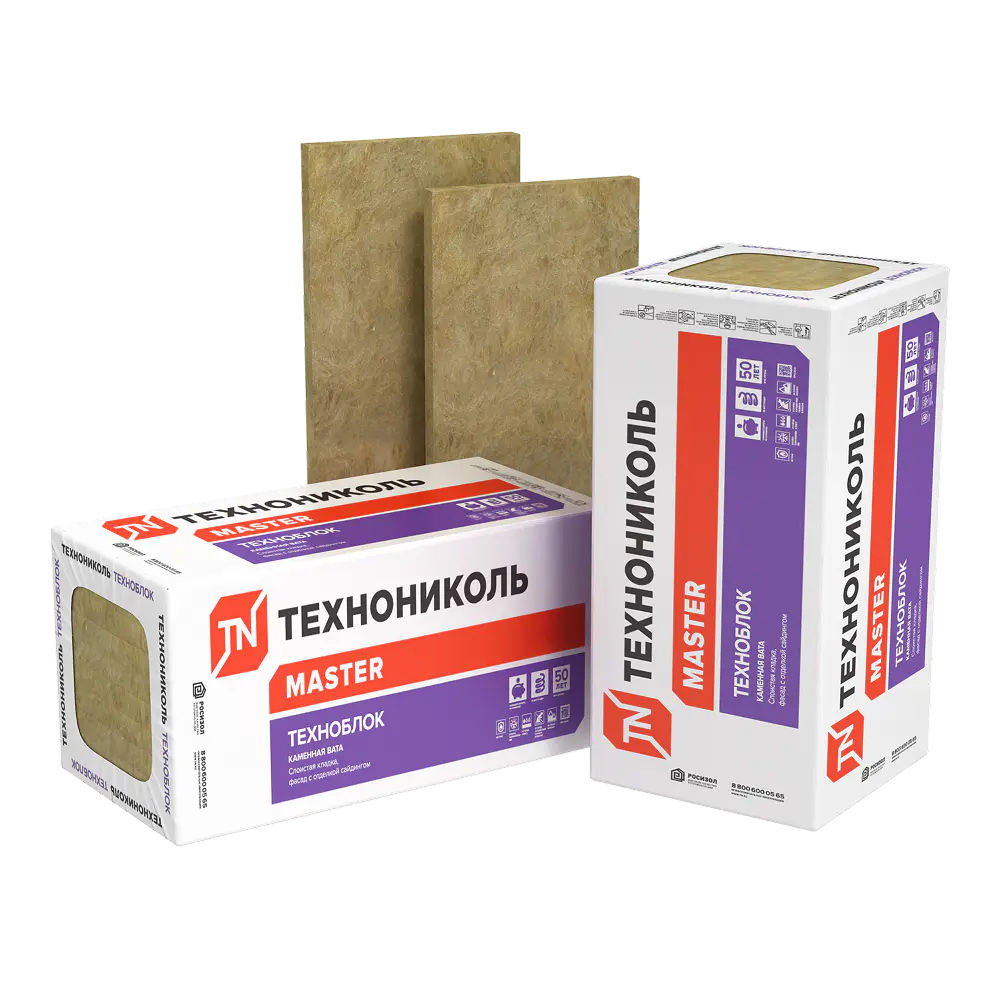 Утеплитель ТЕХНОБЛОК СТАНДАРТ, 1200х600х100 мм, (6 плит, 4,32 кв.м)-mini