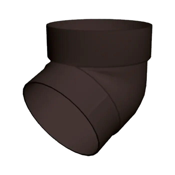 Колено трубы 67° Grand Line Дизайн 135 ПВХ коричневое (RR 32)-mini