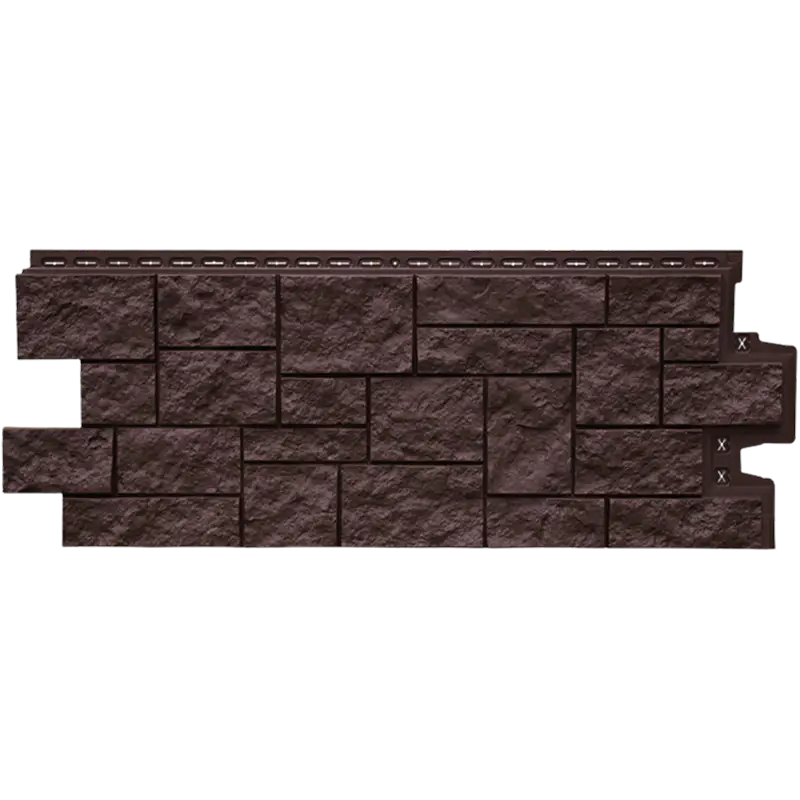 Фасадная панель Grand Line Дикий камень, Classic, Шоколадный-mini