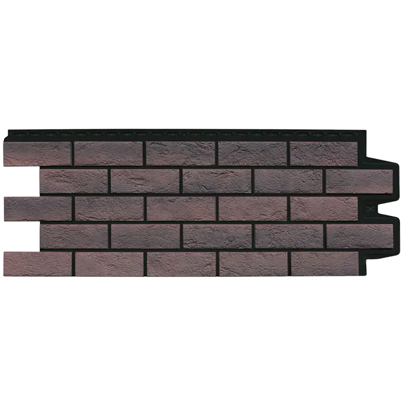 Фасадная панель Grand Line Состаренный кирпич, Design Plus, Кофе с черным швом-mini