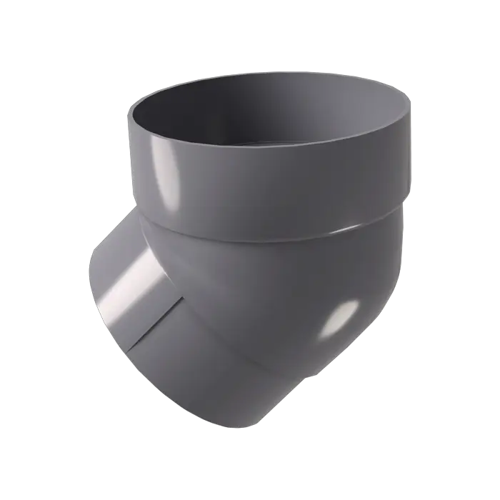 Колено трубы 45° Grand Line Дизайн 135 ПВХ графит (RAL 7024)-mini