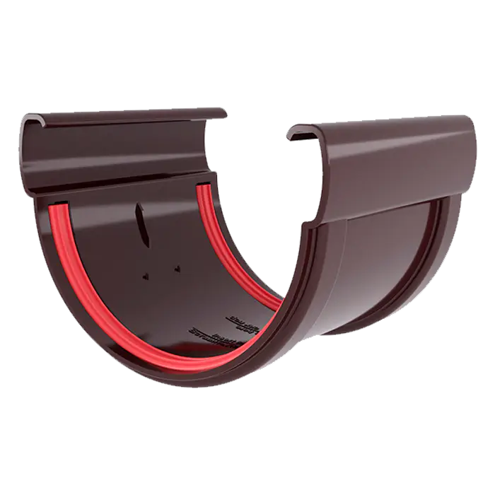 Соединитель желоба Grand Line Дизайн 135 ПВХ шоколадный (RAL 8017)-mini